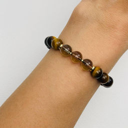 Браслет из Тигрового глаза и Раухтопаза - Радуга самоцветов фото 2