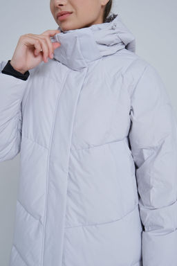 Пуховик Длинный Серо-сиреневый