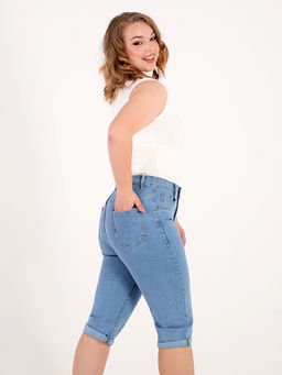 Капри джинсовые женские голубые больших размеров - Almond фото 7