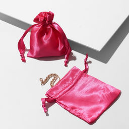 Цена за 50 шт. Мешочек подарочный атласный, 10x12см, цвет ягодный