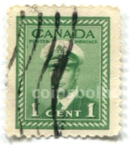 Марка 1 цент Георг VI Канада