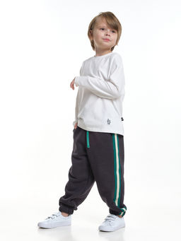 Брюки с лампасом для мальчика штаны спортивные 22-7681 светлый графит - Mini maxi фото 29