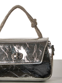 LACCOMA сумка Q6115-серебристый натуральная кожа полиэстер  фото 6