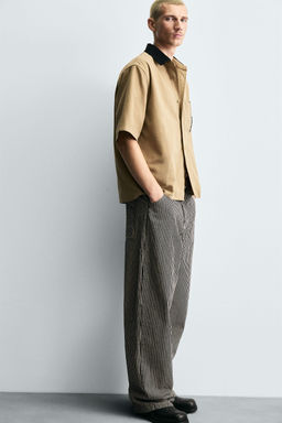BAGGY FIT STRIPED CARPENTER TROUSERS - Zara фото 6