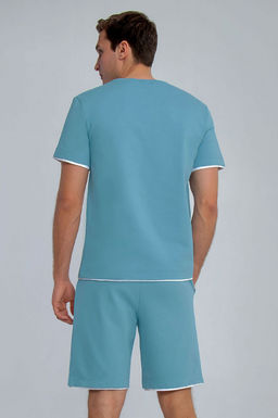 Арт. 63605 Комплект с шортами мужской 48-56 (5 шт) Цвет:верх-голубой,низ-голубой - Идеал фото 4