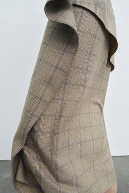 ZW COLLECTION CHECK RUFFLED SKIRT - Zara фото 12