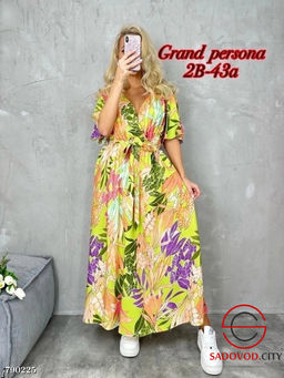 Женское макси платье на запах - Bruno фото 4