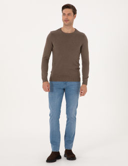 Vizon Melanj Slim Fit Bisiklet Yaka Basic Triko Kazak - Pierre cardin фото 4