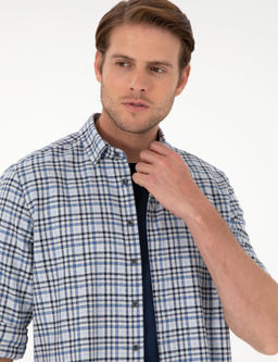 _ndigo Regular Fit Ekose Oduncu Uzun Kollu G_mlek - Pierre cardin фото 2