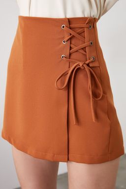 TRENDYOLMILLA Pembe Baglama ve Kusgozu Detayl? Dokuma Sort Etek TWOAW21SR0038  фото 86