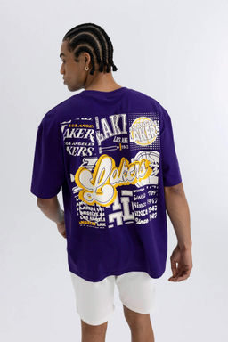 DeFactoFit Футболка оверсайз с круглым вырезом и короткими рукавами NBA Los Angeles Lakers
