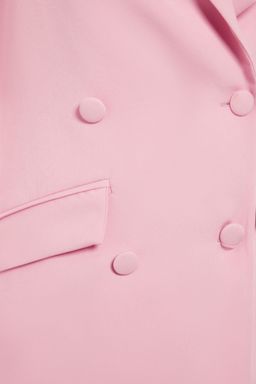 Pembe Regular Astarl? Dokuma Blazer Ceket TWOSS21CE0137