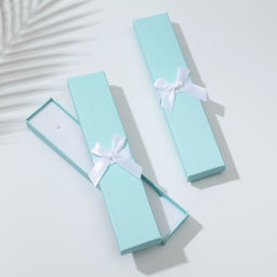 Цена за 6 шт. Коробочка подарочная под браслет, цепочку, часы «Тиффани», 21×4 см, (полезная часть 20.2×3.7 см,) голубая