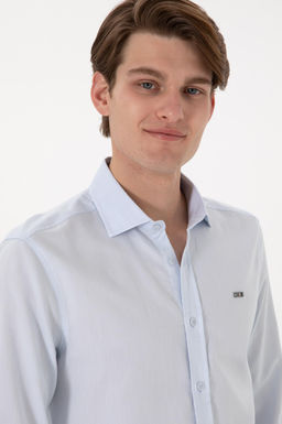 Erkek A__k Mavi Uzun Kollu Basic G_mlek Sepette S_rpriz _ndirim - U.s. polo assn фото 2