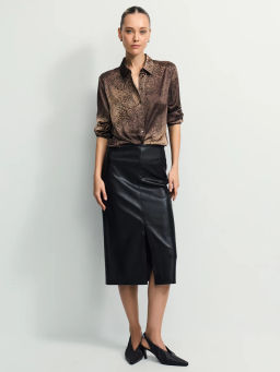 Юбка миди из искусственной кожи / Zarina