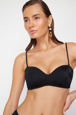 TRENDYOLMILLA Siyah Straplez Buzgulu Bikini Ustu TBESS24BU00112