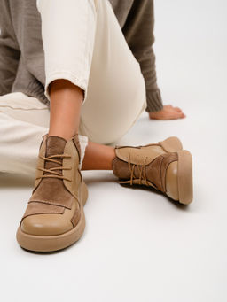 Ботинки EDART 305.927 ka. Круассан+коричневый капучино замша/байка - Ed'art фото 19