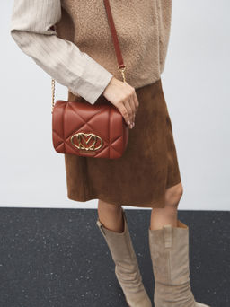 Кросс-боди LOVE MOSCHINO EMBOSSED Q Артикул 4561042, коричневый  фото 2