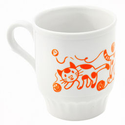 Кружка детская фарфоровая 210мл, форма Русское поле, с ручкой, шелкотрафаретная печать, деколи в ассортименте (Россия) - Домашняя мода фото 12