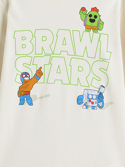 Bisiklet Yaka Brawl Stars Bask?l? Erkek ?ocuk Sweatshirt