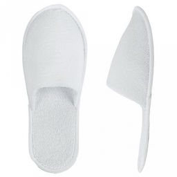 Тапочки одноразовые Классик 38-42рр, для процедур, махровые, подошва - ЭВАпора 3,5мм, с закрытым мысом, износоустойчивые, окантовка бейкой, белый, SMZ (Россия)