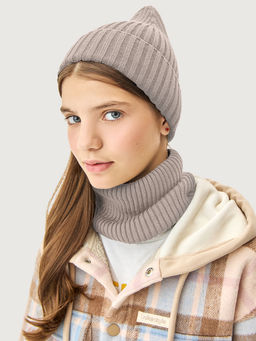Комплект шапка и снуд 12м21426 какао