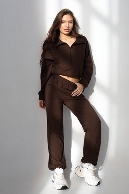 Костюм женский из футера 2-х нитка Герда шоколад
