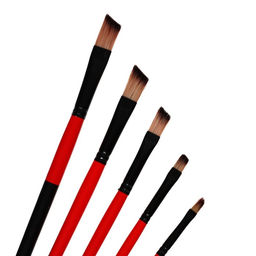 Набор кистей для рисования, нейлон, 5 штук, плоские, скошеные, международный размер