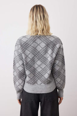 Murdum Yumusak Dokulu Baklava Desenli V Yaka Triko H?rka TWOAW26HI00229 - Trendyolmilla фото 8