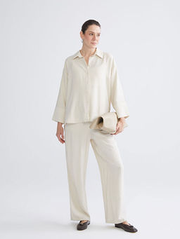 Beli Lastikli Dokulu Geni? Pa?a Kad?n Pantolon