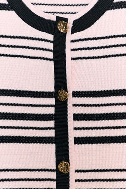 TOP RAYAS BOTONES / Rosa