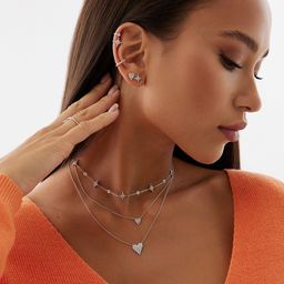 Серебряный кафф со звездой и фианитами