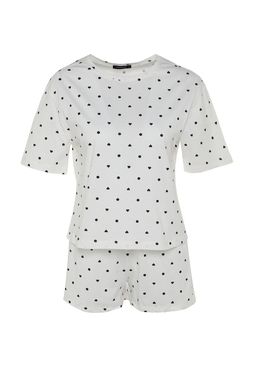 Trendyolmilla Beyaz %100 Pamuklu Puantiyeli ve Kalpli Sortlu Orme Pijama Tak?m? THMSS21PT1485 фото 31