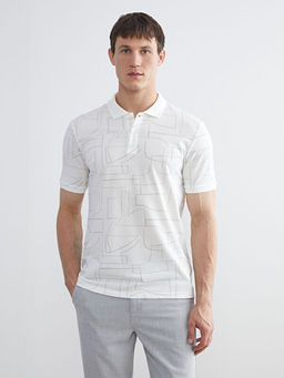 Polo Yaka Desenli Pike Erkek Ti??rt