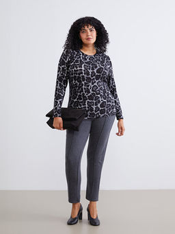 B?y?k Beden Beli Lastikli Kad?n Pantolon