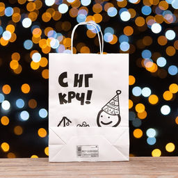 Пакет подарочный с приколами,  «С НГ крч!», белый, 32 х 24 х 10,5 см - UPAK LAND фото 4