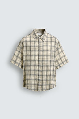 CAMISA RELAXED FIT JACQUARD CUADROS / Amarillo pastel - Zara фото 8