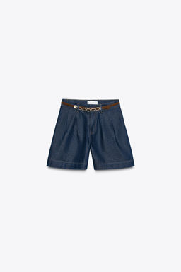 Z1975 DENIM SHORTS WITH DARTS AND BELT - Zara фото 20