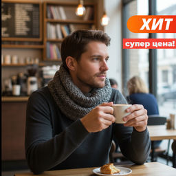 MMS5026 МУЖСКОЙ ШАРФ ТРИКОТАЖНЫЙ