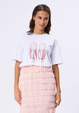 Футболка KaVari 4012 белый/коралловый принт  фото 5