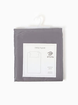 Простыня Этель Grey sky, 150х215 см, мако-сатин, 114г/м2, 100% хлопок  фото 10