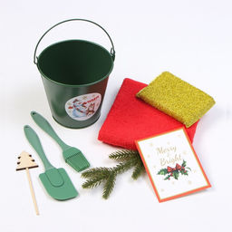 Набор новогодний подарочный Доляна «Снеговик» : полотенце 30×60, лопатка, кисть, губка