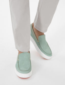 Mint Ye_ili %100 Deri Loafer Ayakkab_