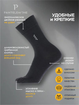 /7 пар. Мужские носки PN-104 (прошивка 7) Черный - Pantelemone фото 9