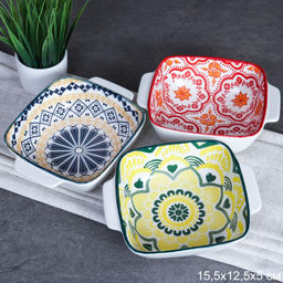 Салатник квадратный 15,5х12,5х5 см с ручками / ZY010 /уп 12/72/_