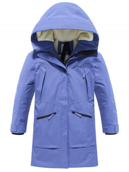 Парка зимняя женская с капюшоном василькового цвета 9538-1Vs - Valianly фото 2