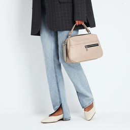 Сумка-саквояж на молнии, цвет бежевый - Simaland фото 3