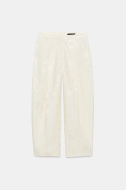 PANTAL?N BARREL JACQUARD ZW COLLECTION / Crudo / Beige - Zara фото 7