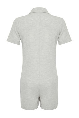 TRENDYOLMILLA Gri Waffle Dugme Detayl? Gomlek Yaka Orme Tulum THMSS24TU00003  фото 8