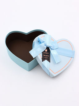 Набор подарочных коробок сердце 3 в 1, голубой с бантом, 22?20?9; 18.5?17?7.5; 16?14?6 см